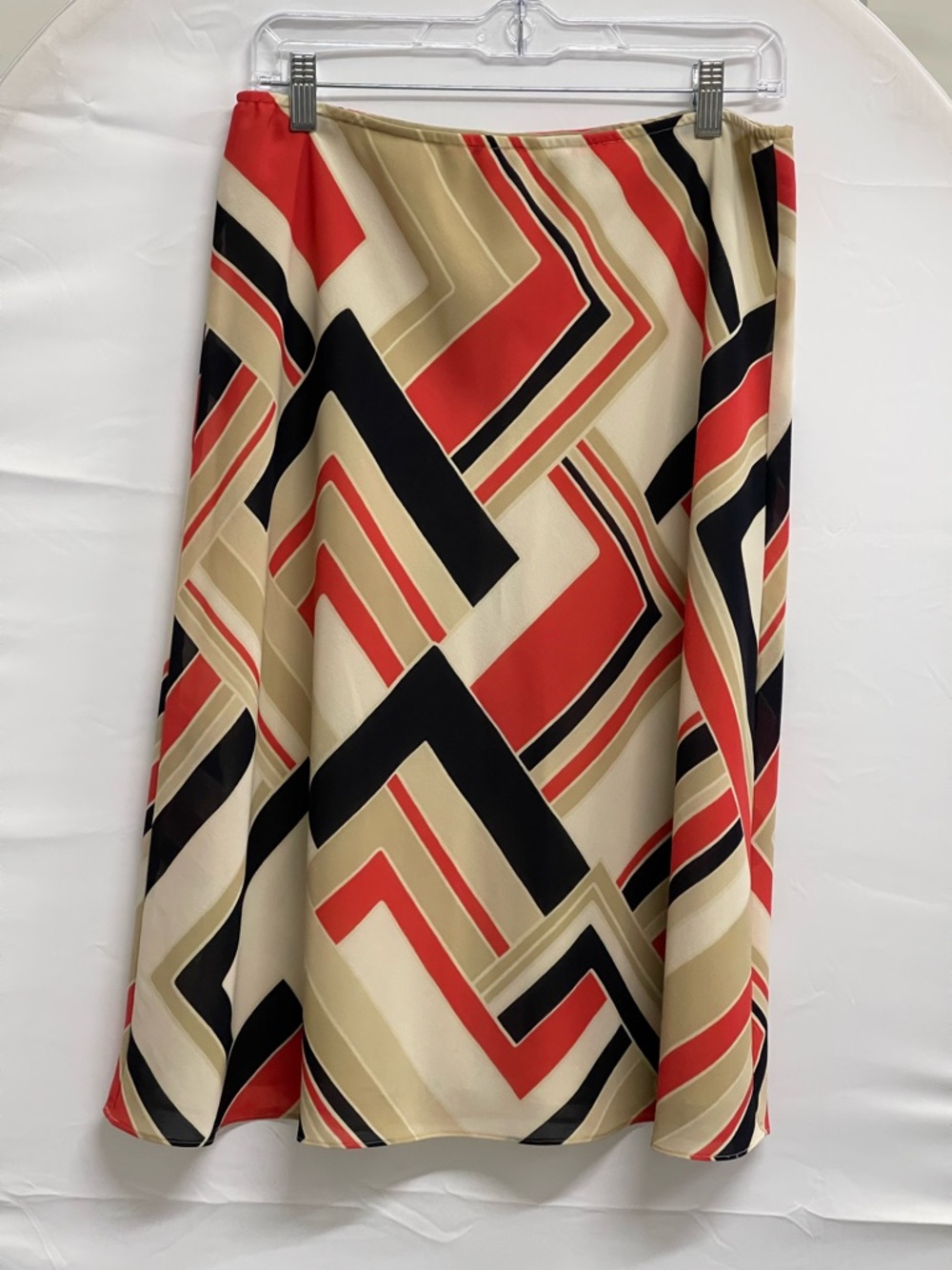 New York & Company Geometric Print Midi Skirt Size Medium